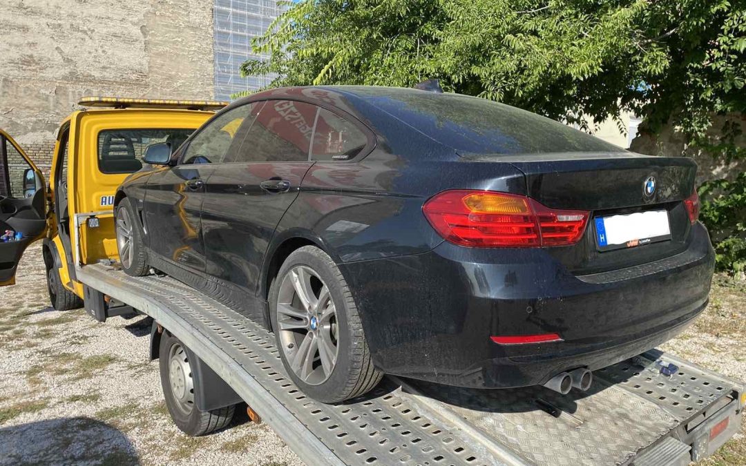 Váltóhibás BMW mentése Budapesten.